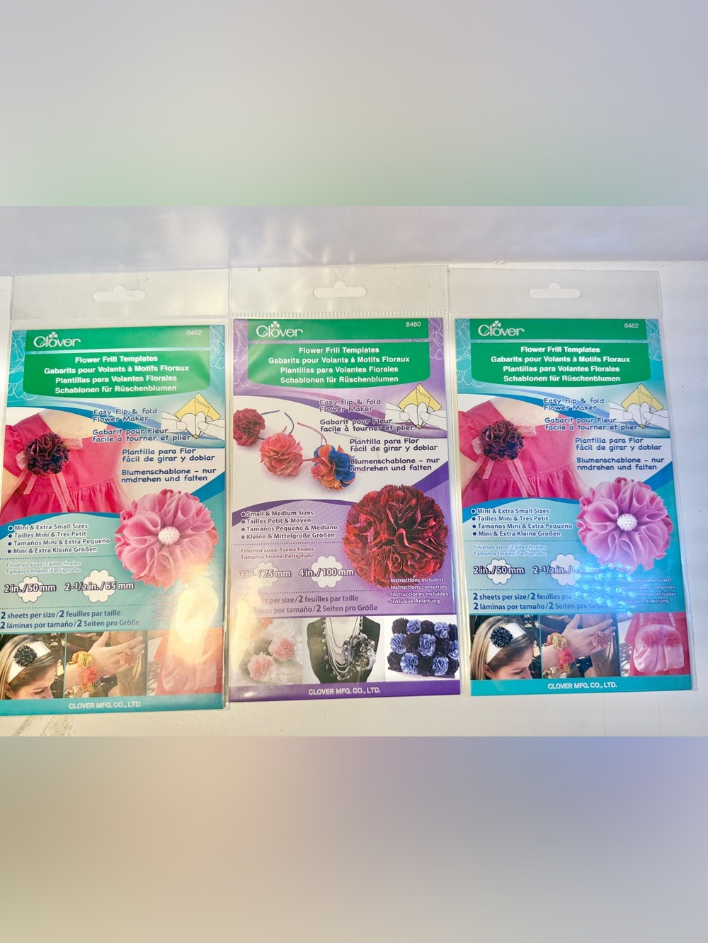 3)Clover flower frill templates(8462&8460) new in packaging